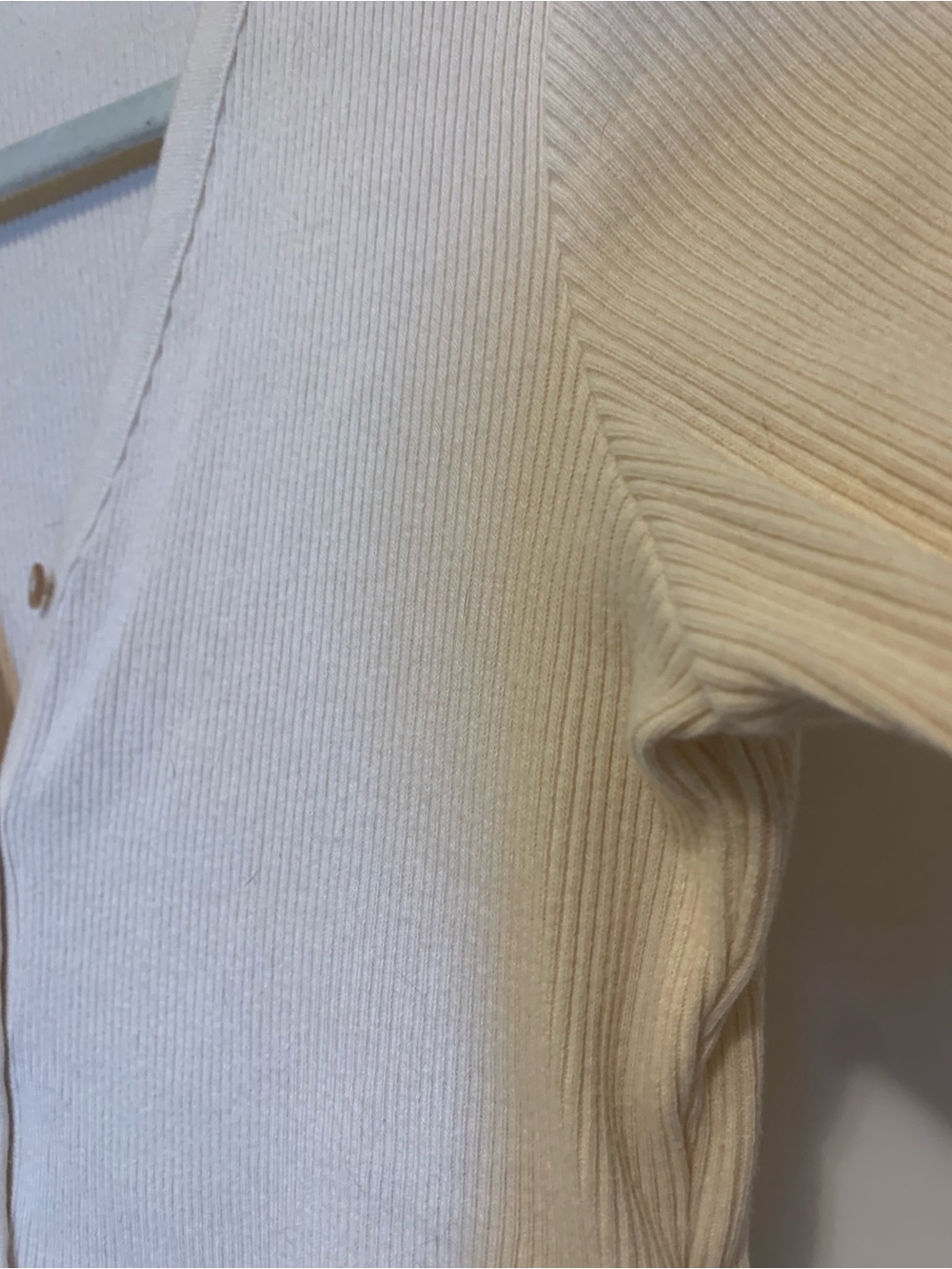 American Eagle Off-white Cropped Button-up Cardigan - Picture 6 of 7